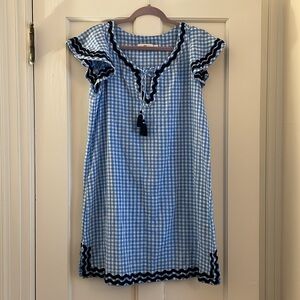 Vineyard Vines Gingham Embroidered Cover Up Dress | Women’s Size S